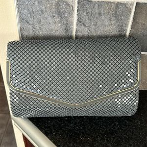 VENETO vintage grey chain metal envelope style purse